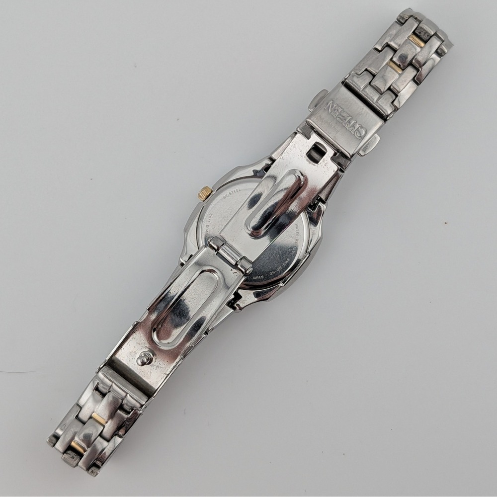 Citizen Eco-Drive Two Tone White Dial Ladies Watch Date E011-S049601 - Picture 10 of 10